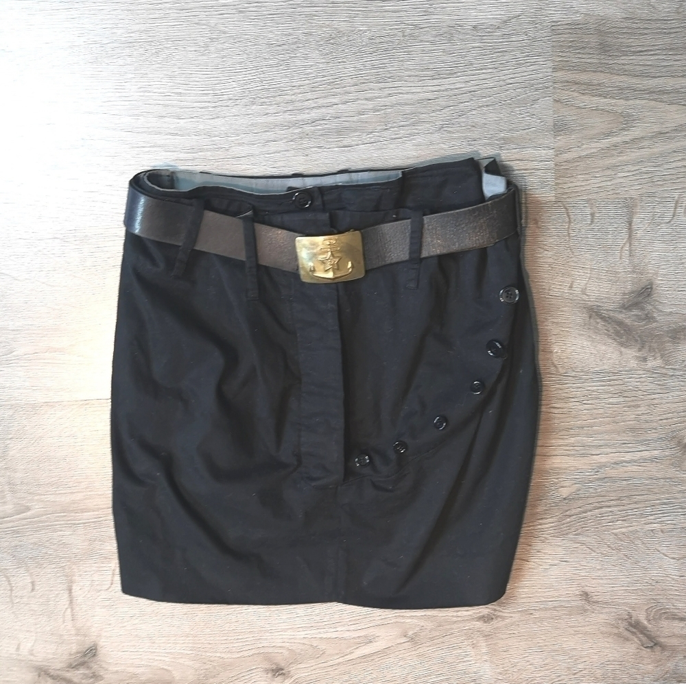 90s Vintage Vivienne Westwood Anglomania Fly Front Paperbag Waist Mini Skirt